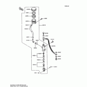 Схема узла: Задний тормозной цилиндр для Kawasaki ZX600 Ninja 600R