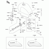 Схема вузла: Паливний бак для Kawasaki ZR1100 Zephyr 1100RS