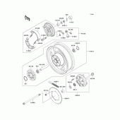 Схема вузла: Ступиця заднього колеса для Kawasaki VN250 Eliminator 250V