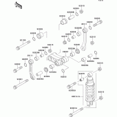 Схема узла: Подвеска/задний амортизатор для Kawasaki EX250 ZZR250