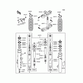Схема вузла: Вилка передньої осі для Kawasaki KLE500