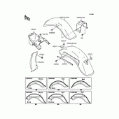 Схема вузла: Крило (VN400-C4‾C6) для Kawasaki VN400 Vulcan Classic