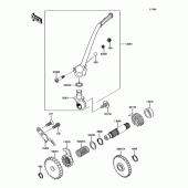 Схема узла: Механизм кик стартера для Kawasaki KX100