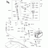 Схема узла: Задний тормозной цилиндр для Kawasaki ZR750 Z750R ABS