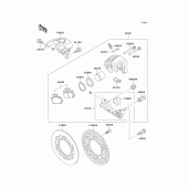 Схема вузла: Заднє гальмо для Kawasaki KX125