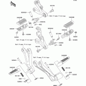 Схема узла: Подножки для Kawasaki ZX600 Ninja ZX-6R