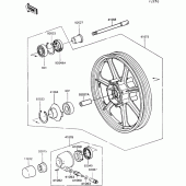 Схема вузла: Ступиця переднього колеса для Kawasaki VN750 VN750 Twin