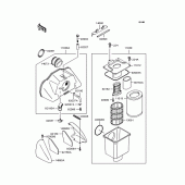 Схема узла: Воздушный фильтр для Kawasaki ZR1100 Zephyr 1100