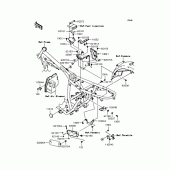 Схема узла: Крепление двигателя для Kawasaki BJ250 250TR