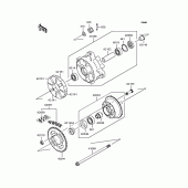 Схема вузла: Заднє колесо & Привідний ланцюг для Kawasaki KL110 KSR