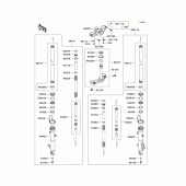 Схема вузла: Вилка передньої осі для Kawasaki EX250 Ninja 250R