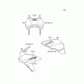 Схема узла: Наклейки (Красный N6S) для Kawasaki ZX400 ZZR400