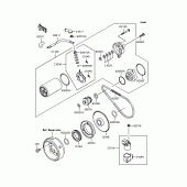 Схема узла: Стартер электрический & Привод стартера для Kawasaki BJ250 Estrella