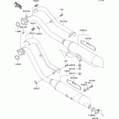 Схема вузла: Вихлопна система для Kawasaki VN800 Vulcan 800 Classic