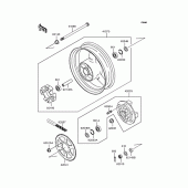 Схема вузла: Ступиця заднього колеса для Kawasaki ZX400 ZXR400R