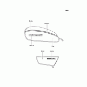Схема узла: Наклейки (Синий\Белый K8FA) для Kawasaki BJ250 250TR