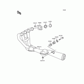 Схема вузла: Вихлопна система для Kawasaki ZR400 Zephyr