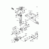 Схема узла: Подвеска/задний амортизатор для Kawasaki KLX140 KLX140L