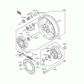 Схема вузла: Заднє колесо & Привідний ланцюг для Kawasaki ZR400 ZRX