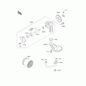 Схема узла: Масляный насос & Масляный фильтр для Kawasaki EX500 Ninja 500R