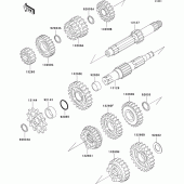 Схема узла: Трансмиссия для Kawasaki KX125