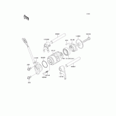 Схема узла: Gear change drum/shift fork (s) для Kawasaki KL110 KSR