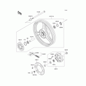 Схема узла: Заднее колесо & Приводная цепь для Kawasaki EX250 Ninja 250