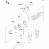 Схема узла: Gear change drum/shift fork(s) для Kawasaki ER500 ER-5