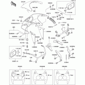 Схема вузла: Cowling(1/2)(zx750-j2) для Kawasaki ZX750 ZXR750
