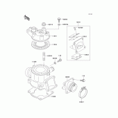 Схема вузла: Cylinder head/cylinder для Kawasaki KX100