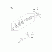Схема узла: Gear change drum/shift fork(s) для Kawasaki VN1500 Vulcan 1500 Drifter