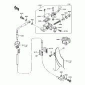 Схема узла: Передний тормозной цилиндр для Kawasaki KX100
