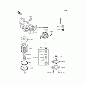 Схема вузла: Масляний насос & Масляний фільтр Kawasaki EX250 ZZR250