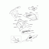 Схема вузла: Decals(silver/black)(zx900-f1h) для Kawasaki ZX900 Ninja ZX-9R