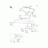 Схема вузла: Side covers/chain cover(zx1100-d3) для Kawasaki ZX1100 Ninja ZX-11