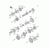 Схема вузла: Трансмісія для Kawasaki ZR1100 ZRX1100-II