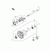 Схема вузла: Ступиця переднього колеса для Kawasaki KL650 KLR650