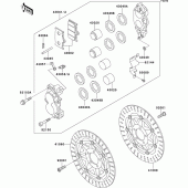 Схема вузла: Переднє гальмо для Kawasaki ZX1100 ZZ-R1100