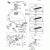 Схема узла: Топливный бак(1/2)(zx600-c2/c3) для Kawasaki ZX600 GPX600R