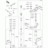 Схема узла: Передняя вилка(1/2) для Kawasaki EL250 Eliminator 250