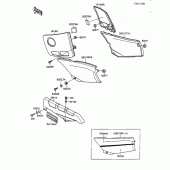 Схема вузла: Кришка бічна/захист ланцюга для Kawasaki ZX600 Ninja 600R