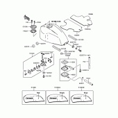 Схема вузла: Паливний бак (ZR400-E2) для Kawasaki ZR400 ZRX