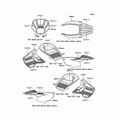 Схема вузла: Наклейки (Зелений A6FA) для Kawasaki KL110 KSR