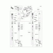 Схема узла: Вилка передней оси для Kawasaki ZX600 Ninja ZX-6RR