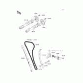 Схема вузла: Розподвал & Ланцюг ГРМ & Натягувач для Kawasaki EX400 Ninja 400R