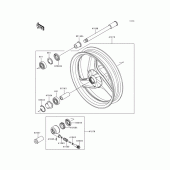 Схема узла: Ступица переднего колеса для Kawasaki EX500 GPZ500S
