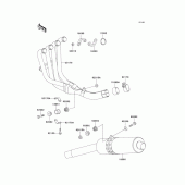 Схема вузла: Вихлопна система для Kawasaki ZX900 Ninja ZX-9R