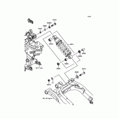 Схема вузла: Задня підвіска Амортизатор для Kawasaki EX400 Ninja 400R ABS