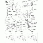 Схема узла: Топливный бак(1/2)(zx600-e3) для Kawasaki ZX600 ZZ-R600