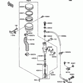 Схема узла: Задний тормозной цилиндр для Kawasaki ZX750 ZXR750
